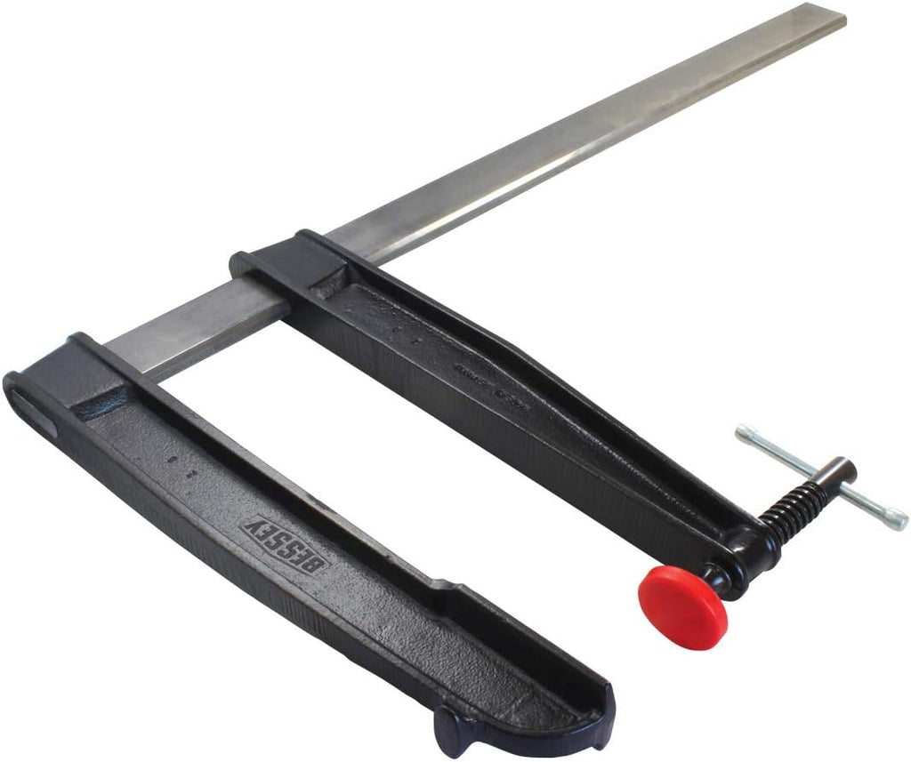 BESSEY Deep Reach Tradesman's Bar Clamp - 12 In. Throat x 24 In - CDS24-12WP - Woodworking Clamps with Wooden Handle, Ideal for Home Improvement, Workbench Projects, Carpentry and Cabinetry