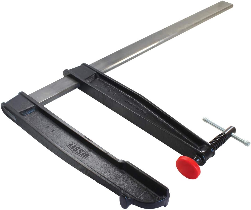 BESSEY Deep Reach Tradesman's Bar Clamp - 12 In. Throat x 24 In - CDS24-12WP - Woodworking Clamps with Wooden Handle, Ideal for Home Improvement, Workbench Projects, Carpentry and Cabinetry