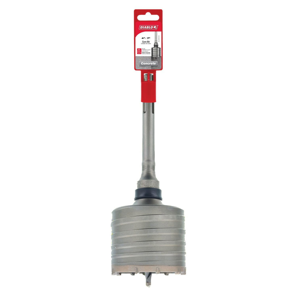 Diablo SDS-Max Carbide Tipped Core Bit with Peak Point Tip - 4' Diameter, 12' Length, 7' Working Length - DMAMXCC5050