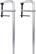 24' Heavy Duty F-Clamp, 5-1/2' Deep Throat Bar Clamps with Removable Swivel Pads, Drop Forged Steel Welding Clamp for Wood, Metal, Pipe & DIY Projects, 2 Pack