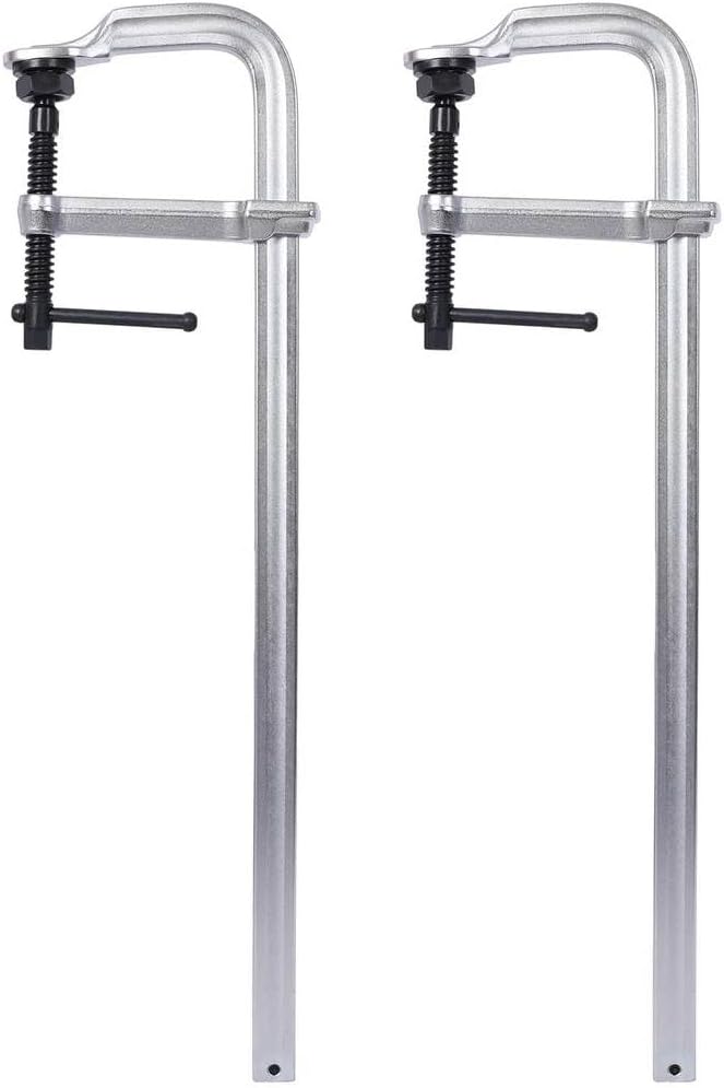 24' Heavy Duty F-Clamp, 5-1/2' Deep Throat Bar Clamps with Removable Swivel Pads, Drop Forged Steel Welding Clamp for Wood, Metal, Pipe & DIY Projects, 2 Pack
