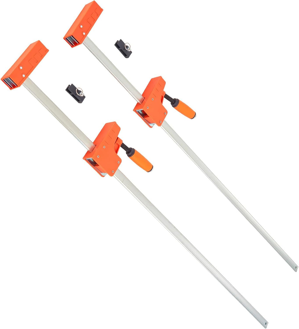 Happybuy Bar Clamps for Woodworking, 2-Pack 50' Parallel Clamp Set, F Clamp with 1100 lbs Load Limit, Even Pressure, High-strength Plastic and Carbon Steel, Wood clamps for Woodworking Metal Working