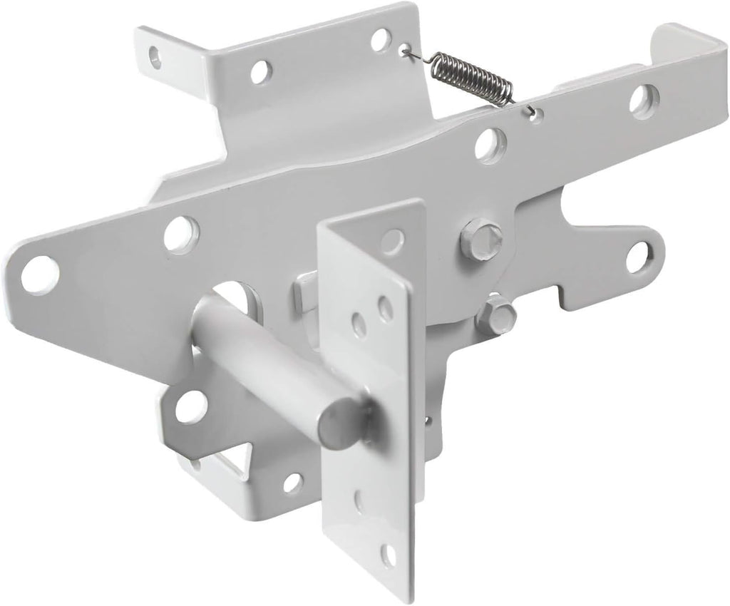 Vinyl Gate Extended Latch White (for Vinyl, Wood, PVC etc Fencing) Fence Gate Latch w/Mounting Hardware - CASE Qty 12