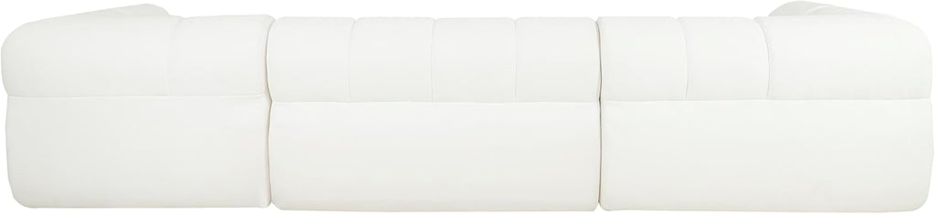 Christopher Knight Home Mania 122' Modular L-Shape Sofa Couch with Chaise Lounge, Modern Sectional Sofa Set for Living Room, Boucle Fabric Upholstered Cloud Couch with Deep Seat, Milky White