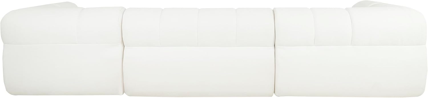 Christopher Knight Home Mania 122' Modular L-Shape Sofa Couch with Chaise Lounge, Modern Sectional Sofa Set for Living Room, Boucle Fabric Upholstered Cloud Couch with Deep Seat, Milky White
