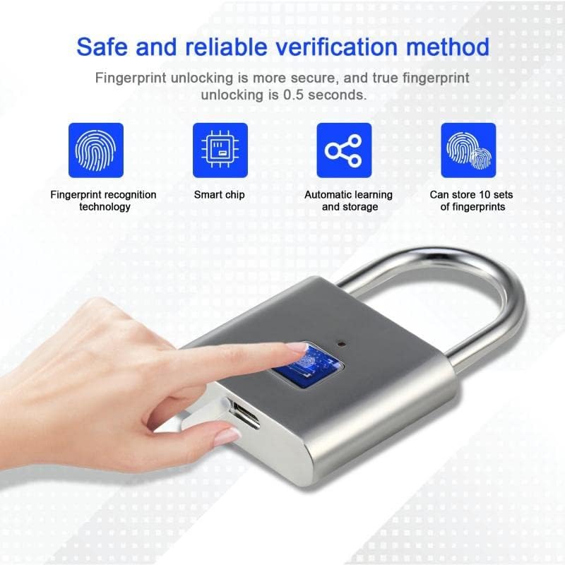 Portable Mini Keyless Smart Security Lock Fingerprint Padlock Gym Cabinet Box Bag Suitcase Luggage Code Password Travel(E)