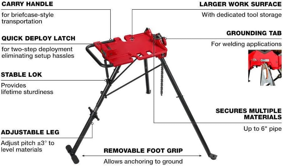 48-22-8690 Milwaukee 6' Portable Heavy Duty Red Metal Chain Vise