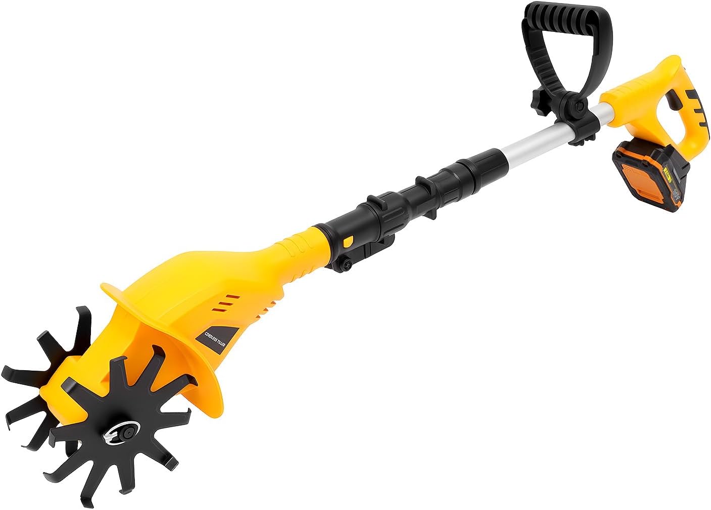Cordless Tiller Cultivator for Gardening, 20V Electric Garden Tiller, 2Ah Battery Powered Garden Rototiller with Charger, Handheld Rotary Tillers for Lawn Gardening Soil Cultivation