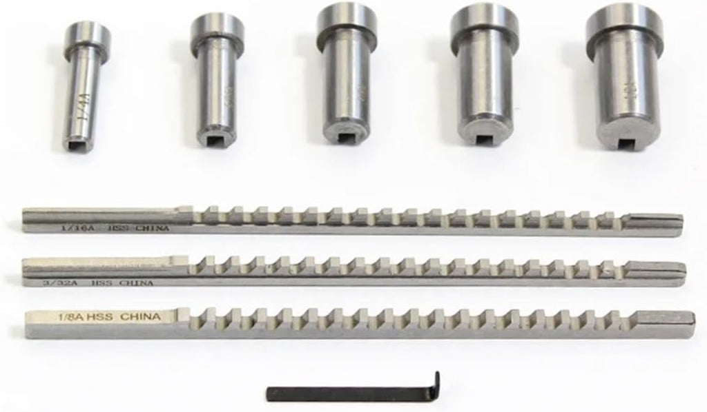 VARNOK Keyway Broach Inch Size 9pcs HSS Keyway Broach Set Bushing CNC Metal Cutting