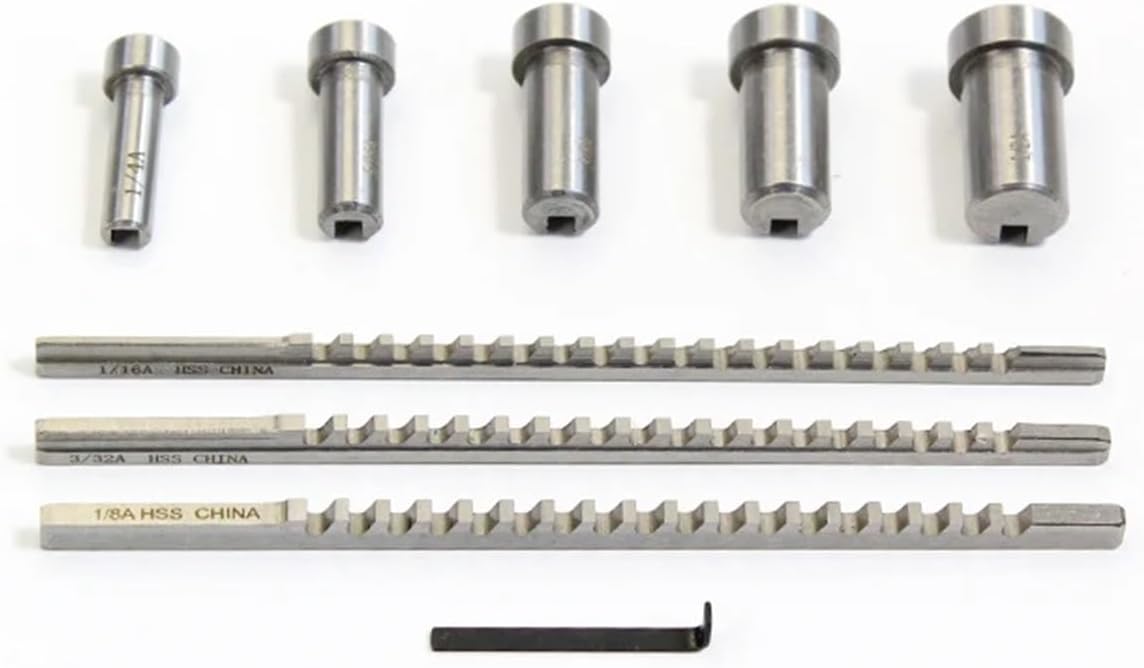 VARNOK Keyway Broach Inch Size 9pcs HSS Keyway Broach Set Bushing CNC Metal Cutting