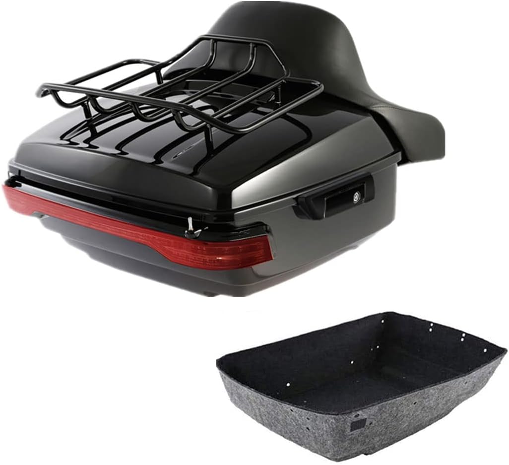 TCMT King Motorcycle Trunk Box Backrest Pad Luggage Rack Taillight Fit For Harley 2014-2025 Touring CVO Road King Road Glide Street Glide Electra Glide Pack