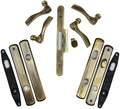 Andersen® Newbury Style (Double Active) Hinged Door Hardware Set in Antique Brass