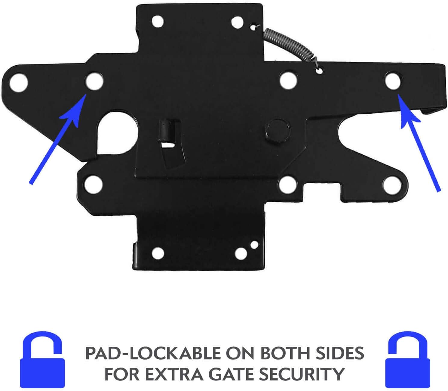 Vinyl Gate Extended Latch Black (for Vinyl, Wood, PVC etc Fencing) Fence Gate Latch w/Mounting Hardware - CASE Qty 12