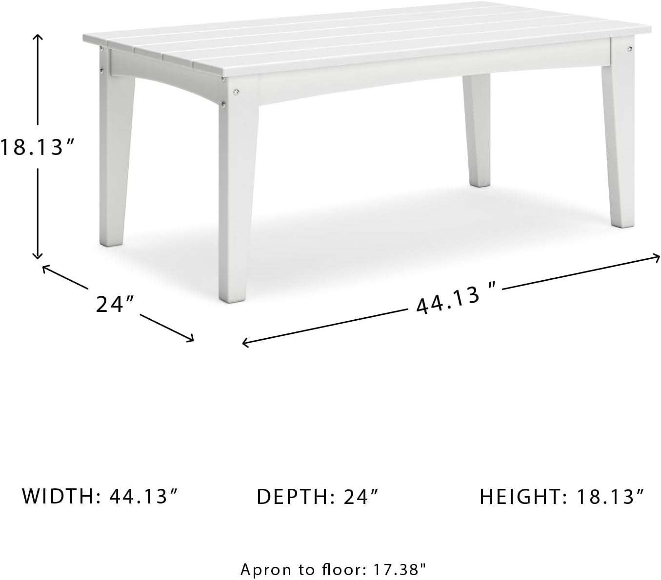 Signature Design by Ashley Hyland Wave Modern Weather Resistant HDPE Outdoor Coffee Table, White