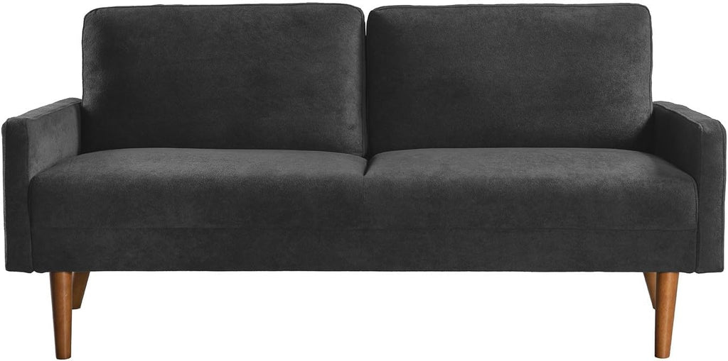 Kent Velvet Sofa, European Style with Sleek Design, Modern & Vintage Flair, Upholstered 3 Seater Couch, Chic Living Room Furniture Seating for Home, Apartment or Office, Black