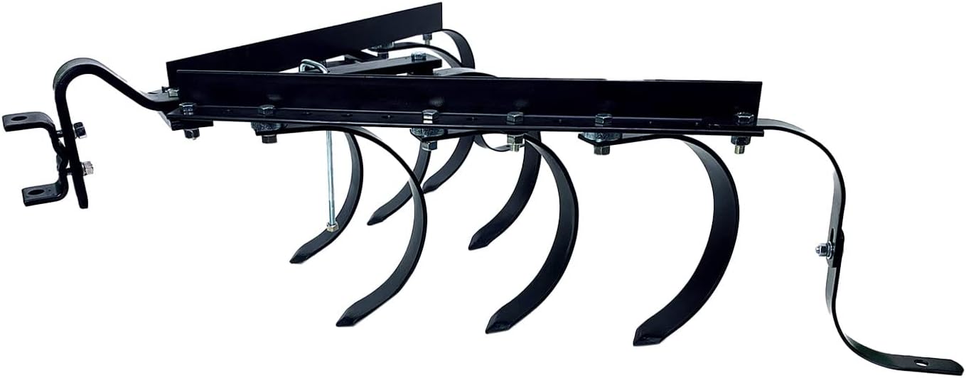 Brinly Sleeve Hitch Adjustable Tow Behind Cultivator, 18' by 40', Hammered Black