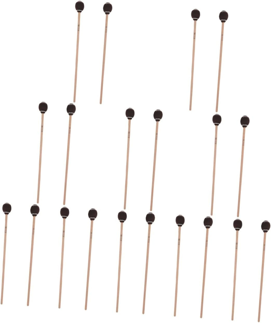 FAVOMOTO 20pcs Premium Marimba Mallets Maple Handle for Percussion Instruments Sturdy Grip for Beginners and Professionals Practice Tool for Music