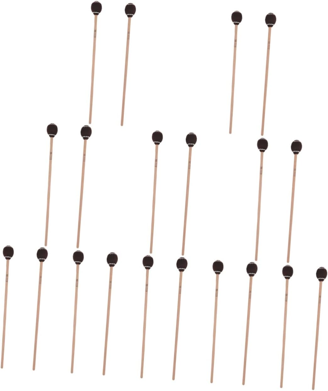 FAVOMOTO 20pcs Premium Marimba Mallets Maple Handle for Percussion Instruments Sturdy Grip for Beginners and Professionals Practice Tool for Music