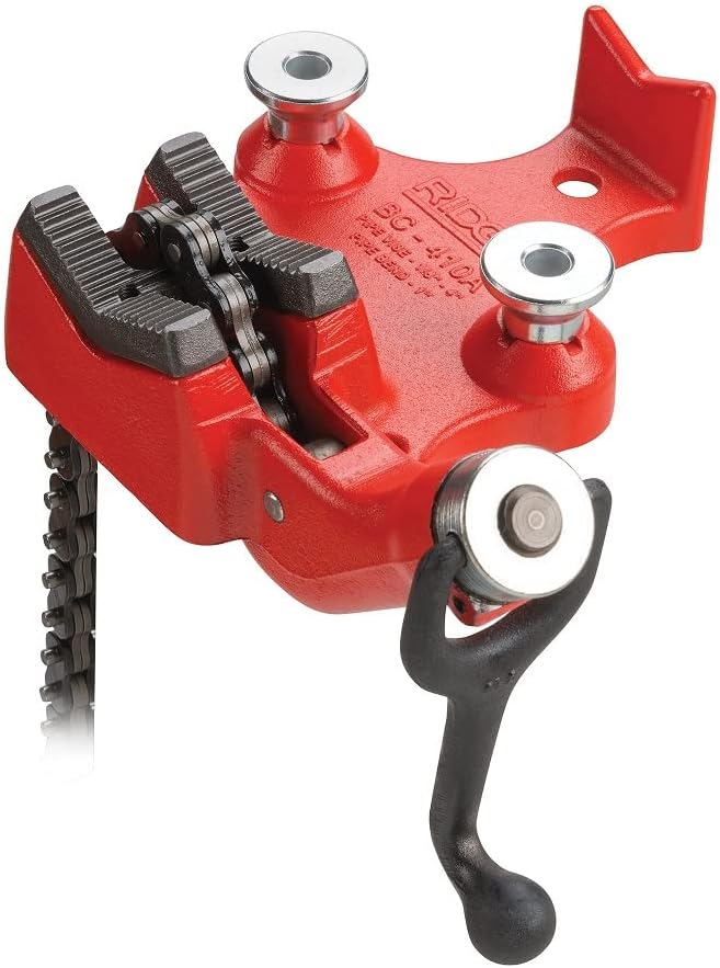 RIDGID 40195 Model BC410 Top Screw Bench Chain Vise, 1/8-inch to 4-inch Bench Vise, Small