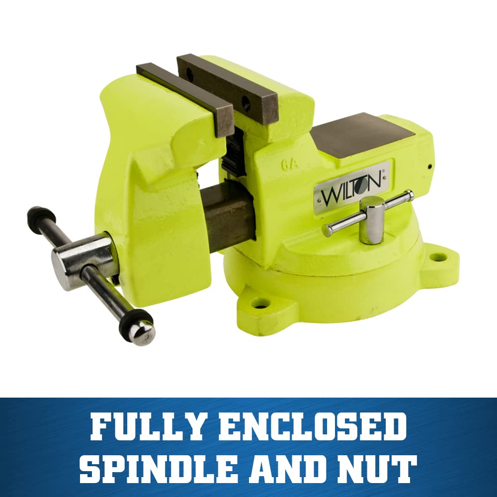 Wilton High-Vis Safety Bench Vise, 6' Jaw Width, 5-3/4' Jaw Opening, 4-1/8' Throat (Model 1560)