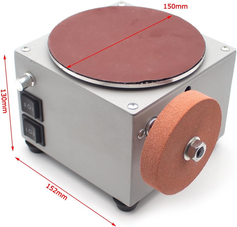 6 Inch Disc Sanding Grinding Polishing Machine Electric Benchtop Sandpaper Knife Sharpener Dual Motor Speed Adjustable Ginder