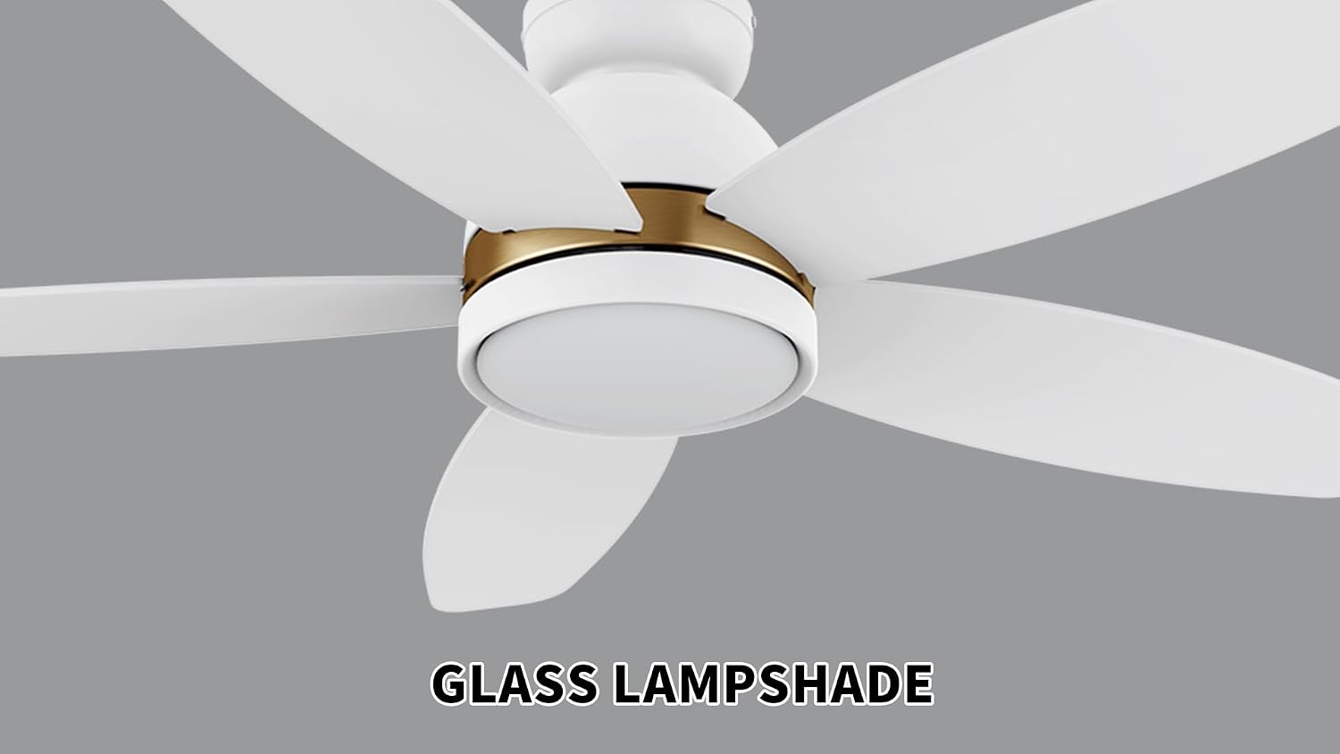 Carro 48' Ceiling Fan with Light Flush Mount, DC 10 Speeds Silent with Remote, 3 Light Colors Dimmable LED Ceiling Fan Low Profile for Living Room, White Gold
