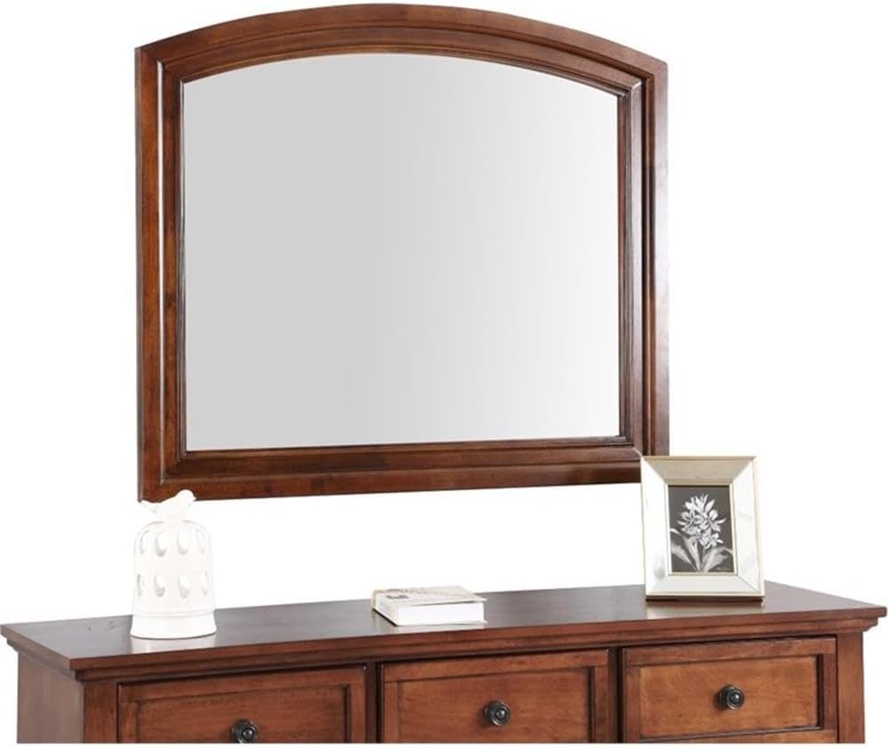 Glory Furniture G8900 Meade Wood Frame Mirror in Cherry