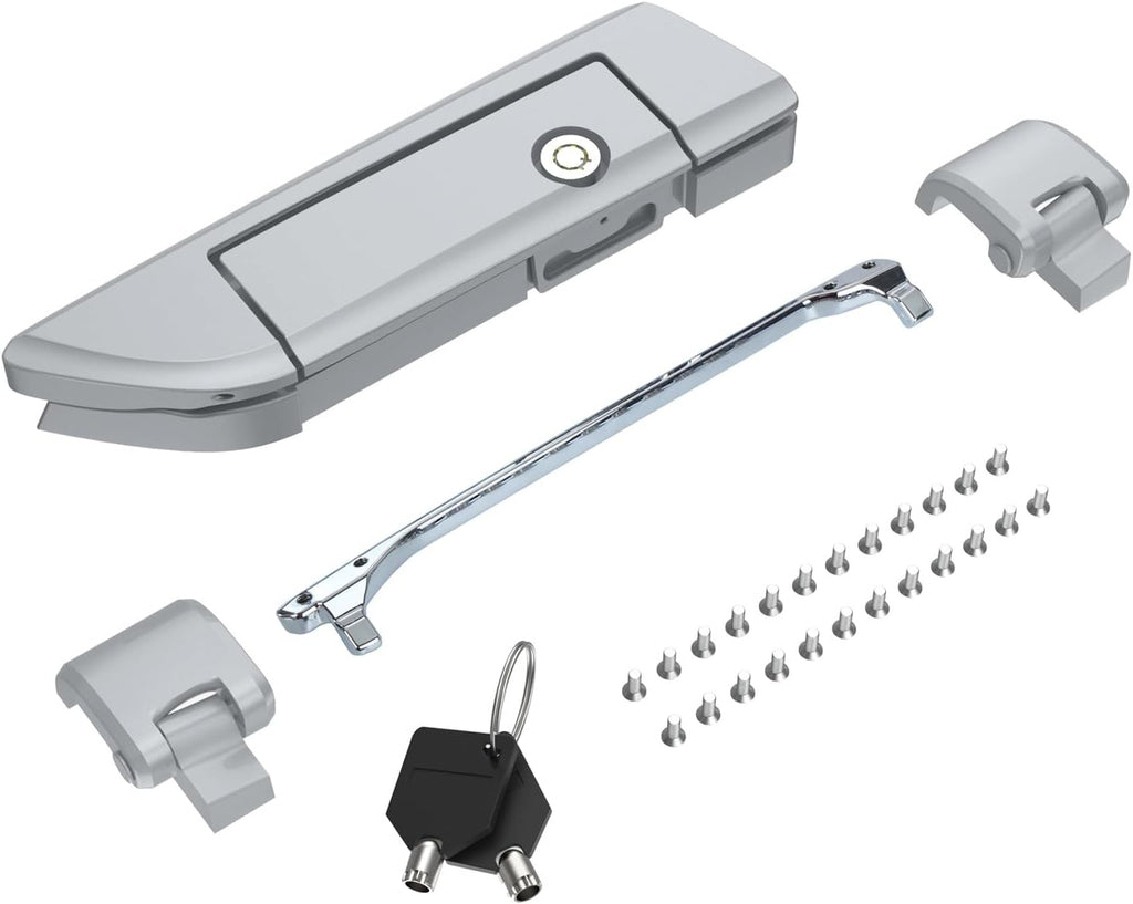 Tour Pack Latches for Harley,Tour Pack Trunk Lid Latch with Keys Fit for Harley Touring/Road King/Road Glide/Street Glide/Electra Glide/Ultra-Classic 2014+ Atlas Silver