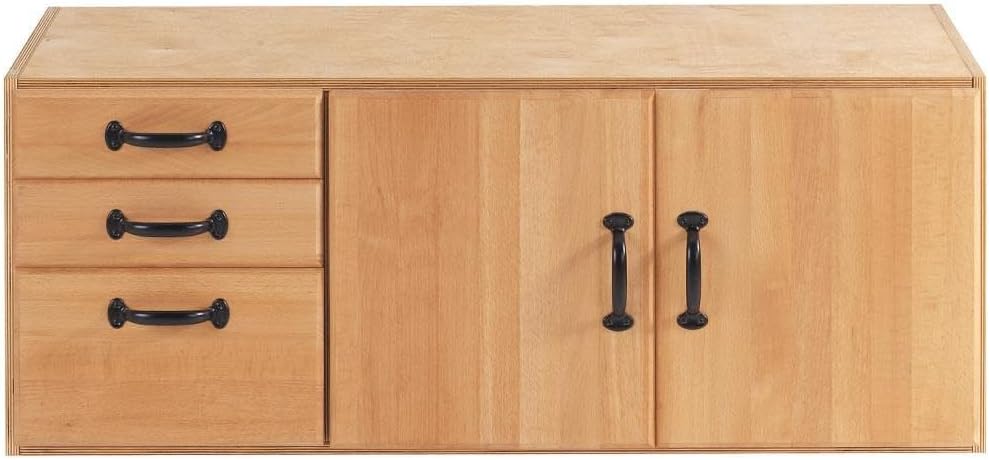Sjobergs Elite 1500 Beech Woodworking Workbench with Dual Vises, Dog Holes & Modular Accessories – Professional European Shop Bench SJO-99352K (Elite 1500 + Cabinet SM03 + Accessory Kit)