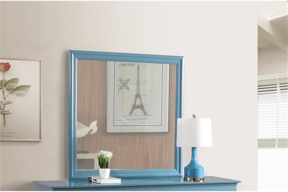 Glory Furniture Louis Phillipe Mirror in Teal