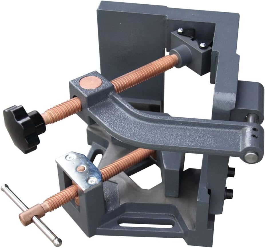 KAKA INDUSTRIAL 3 Axis Angle Clamp Heavy Duty Cast Iron Welding Clamp Vice, 3.9-Inch Jaw Opening, 90-Degree Multi-Position Clamp for Metalworking, Woodworking, and Fabrication, AC-100H