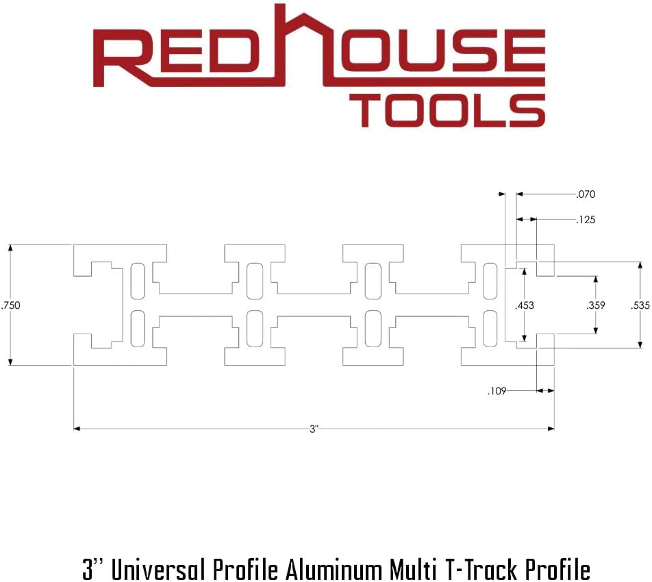 Multi T-Track - 3' Universal T-Track for Woodworking | Anodized Aluminum T Track Fence System | Woodworking Accessories | 48' Fence System (Set of 2) | Red