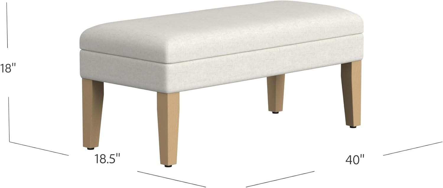 HomePop 40' Decorative Storage Ottoman Bench - Cream Textured Woven
