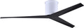 Matthews EKH-WH-BK Eliza Damp Rated 56' Flush Mount Ceiling Fan with Remote & Wall Control, DC Motor, Gloss White with Matte Black