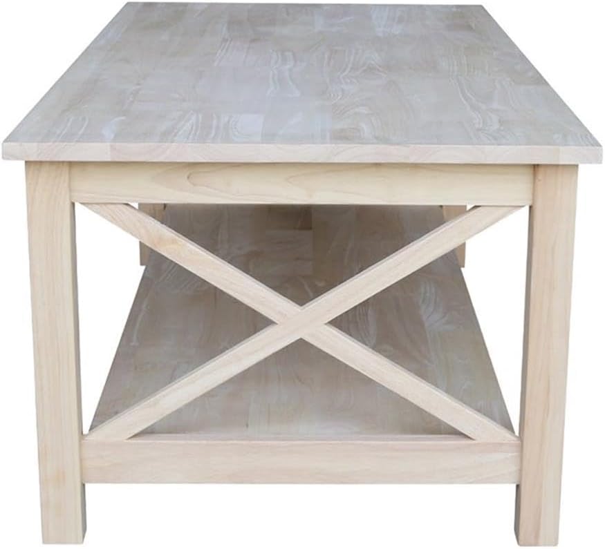 Hampton Solid Wood Coffee Table, Unfinished