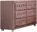 Acme Furniture Reggie Dresser in Pink Fabric