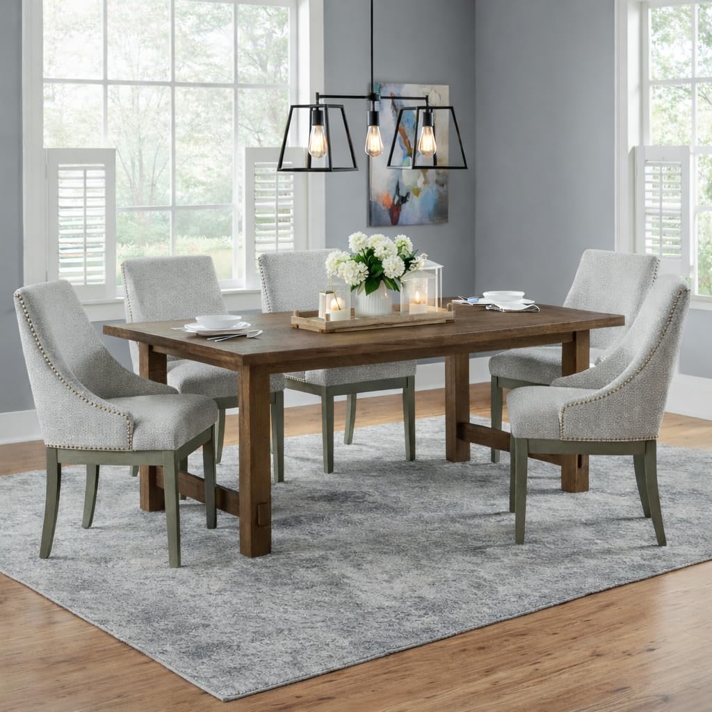HomePop Home Decor | Upholstered Anywhere Dining Chair | Accent Chairs for Living Room & Bedroom | Decorative Home Furniture - Neutral Textured Solid (Single Pack)