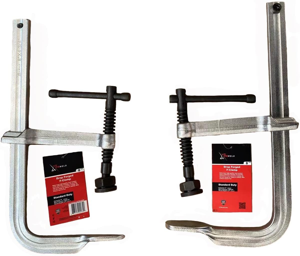 TCFF244800HS XTRweld 24 in Clamp, F, 4800 PSI, 3-P S-Pad, Steel Chrome
