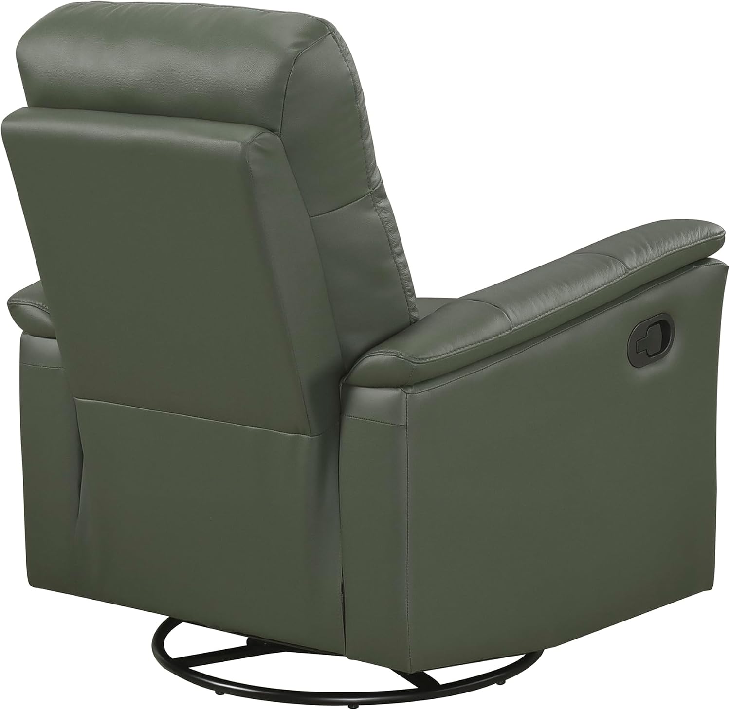 Lexicon Swivel Glider Recliner Chair, Comfy Nursery Glider, Top Grain Leather Match Recliner, Manual Reclining Chair for Living Room/Office/Apartment, Green