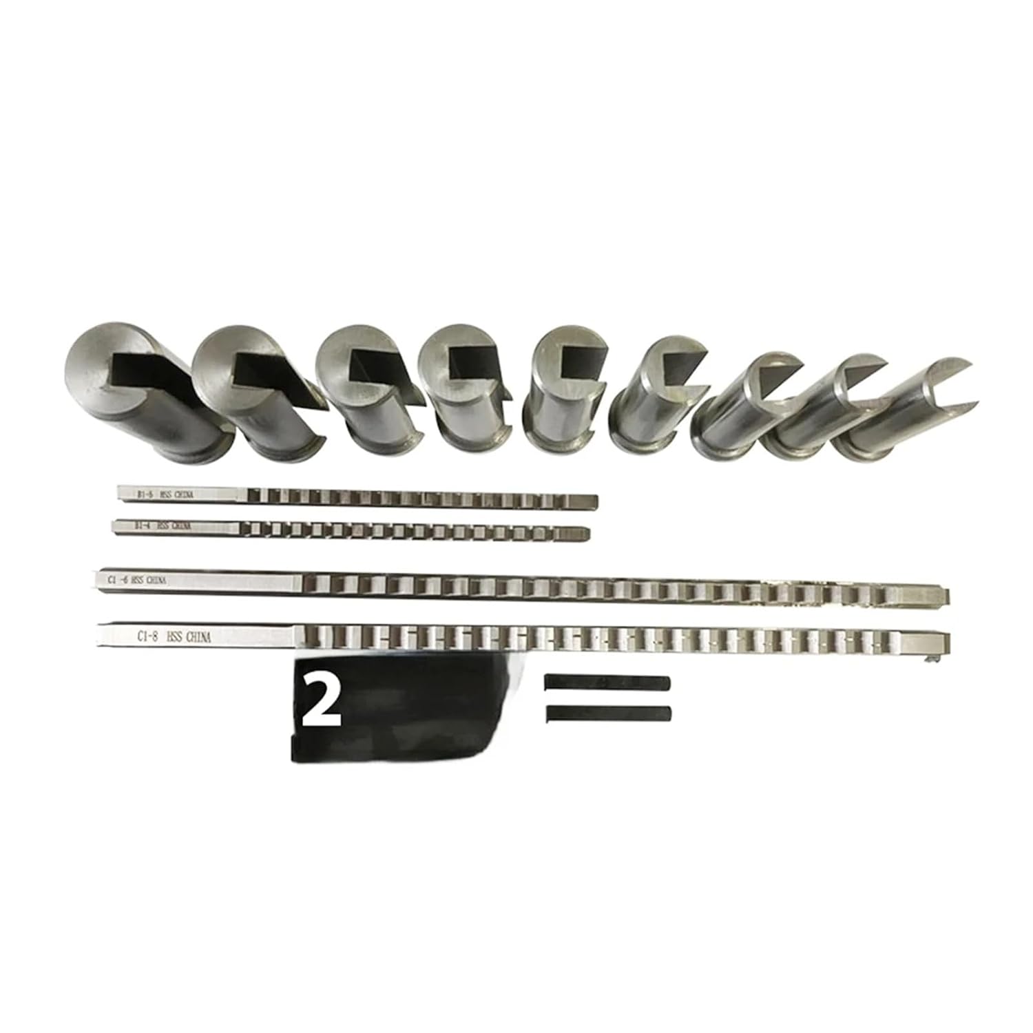 18Pcs HSS Keyway Broach Sets B-4mm, B-5mm, C-6mm, C-8mm Metric Size Broaching Cutting Tools for CNC Lathe Heat Resistance