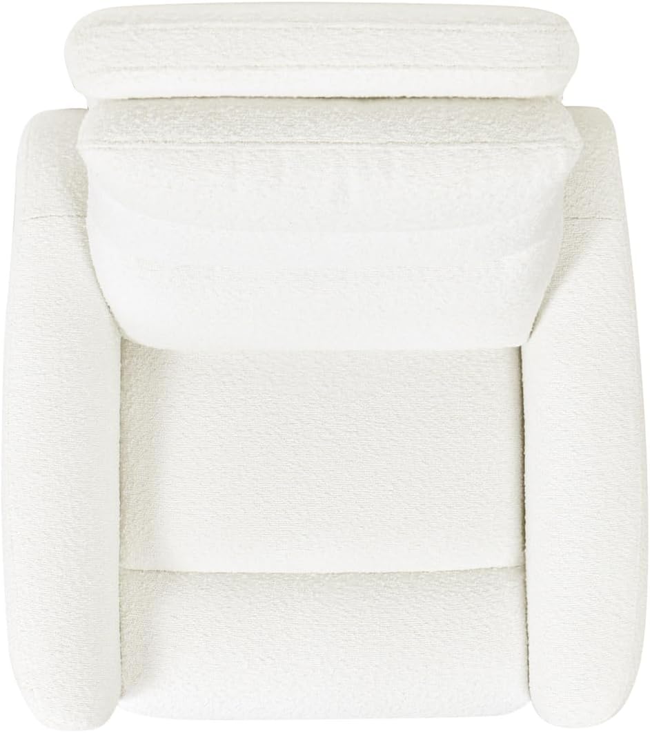 Jennifer Taylor Home Bloomy 35.5' Power Recliner High-Back Nursery Lounge Chair, Chiffon White Boucle