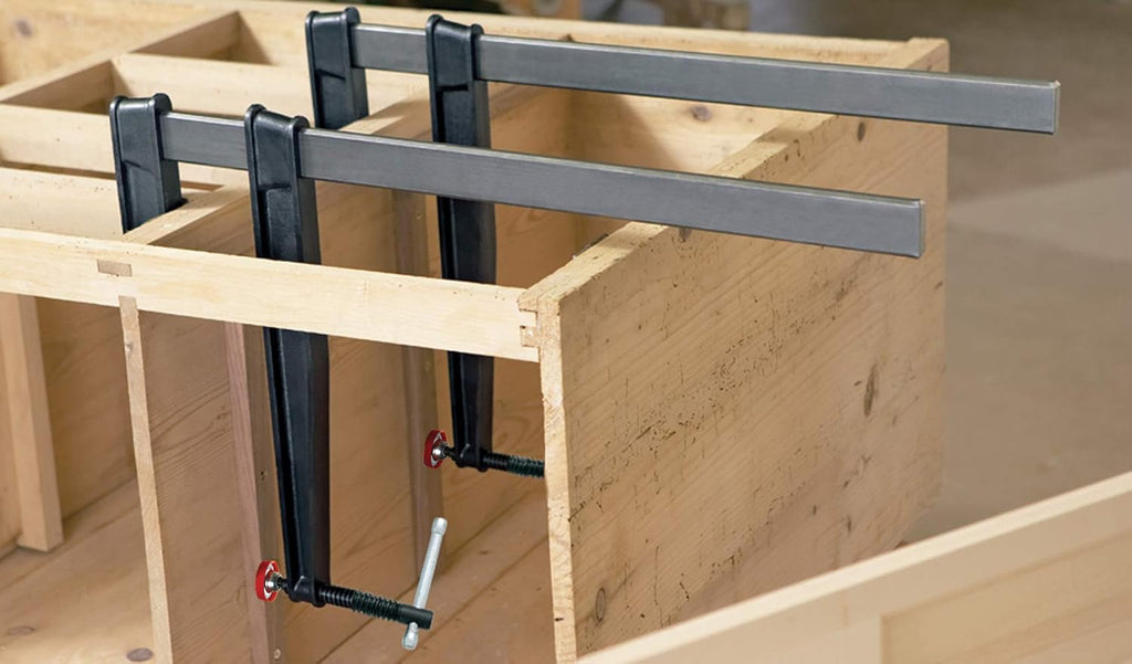 BESSEY Deep Reach Tradesman's Bar Clamp - 12 In. Throat x 24 In - CDS24-12WP - Woodworking Clamps with Wooden Handle, Ideal for Home Improvement, Workbench Projects, Carpentry and Cabinetry
