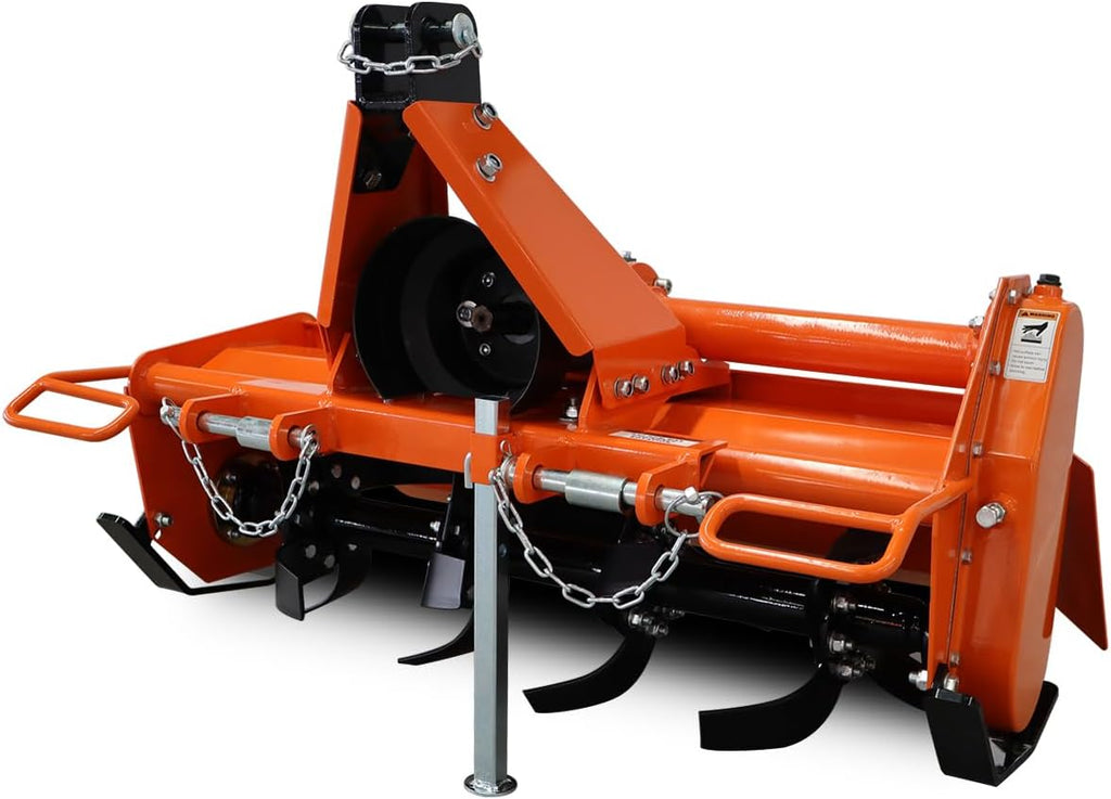 37' Rotary Tiller Attachment - Cat 1 3-Point PTO Driven, Single Speed 540 RPM Gearbox, 37.40' Working Width, 4.7' Max Depth, for 20–30HP Tractors - Not PTO Shaft
