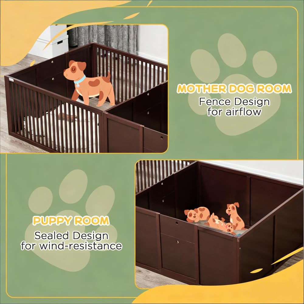 Premium Heavy-Duty Plastic Pet Carrier for Dogs and Cats – Lightweight, Ventilated Travel Box with Secure Latches and Carry Handle (Brown + Coffee + MDF + Wood)