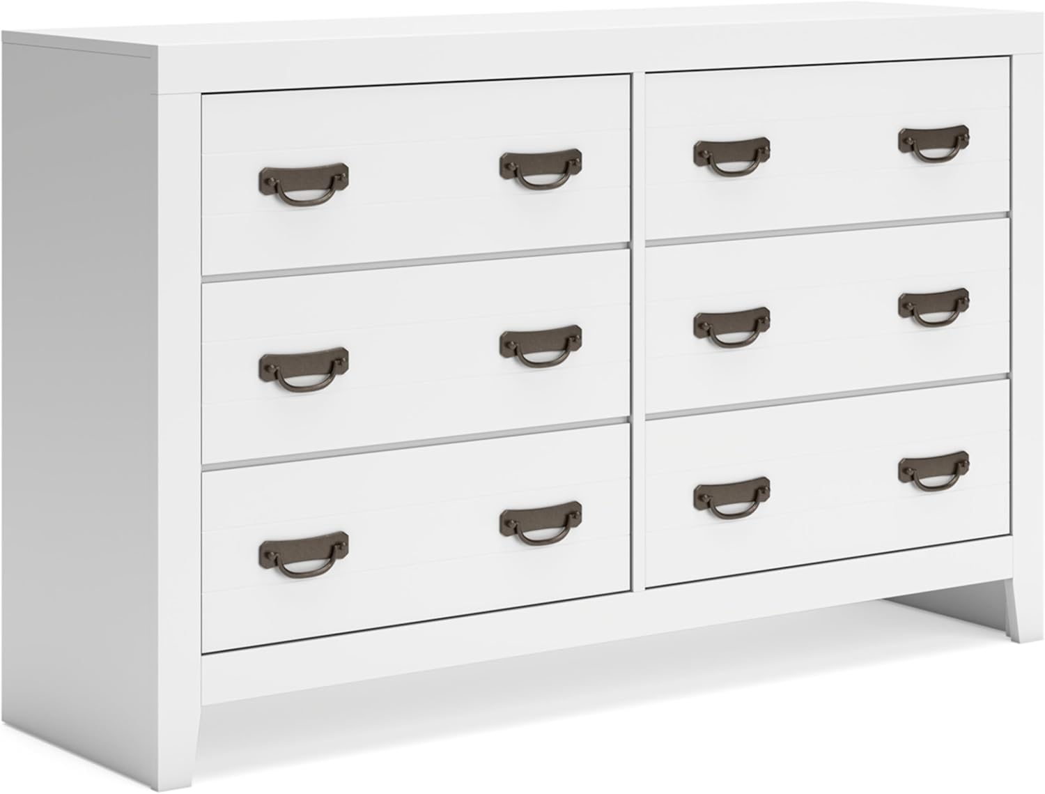 Signature Design by Ashley Binterglen Casual Coastal Six-Drawer Dresser with Dovetail Construction for Bedroom, White Finish, 57.13' W x 16.38' D x 35.5' H