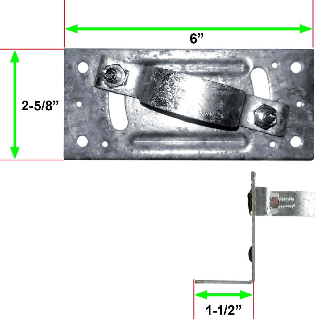 1-7/8' Wood Fence to Round Steel Post Panel Attachment Adapter Bracket: Adjustable clamp. Made of Galvanized Steel to Prevent Rusting. CASE Qty 25