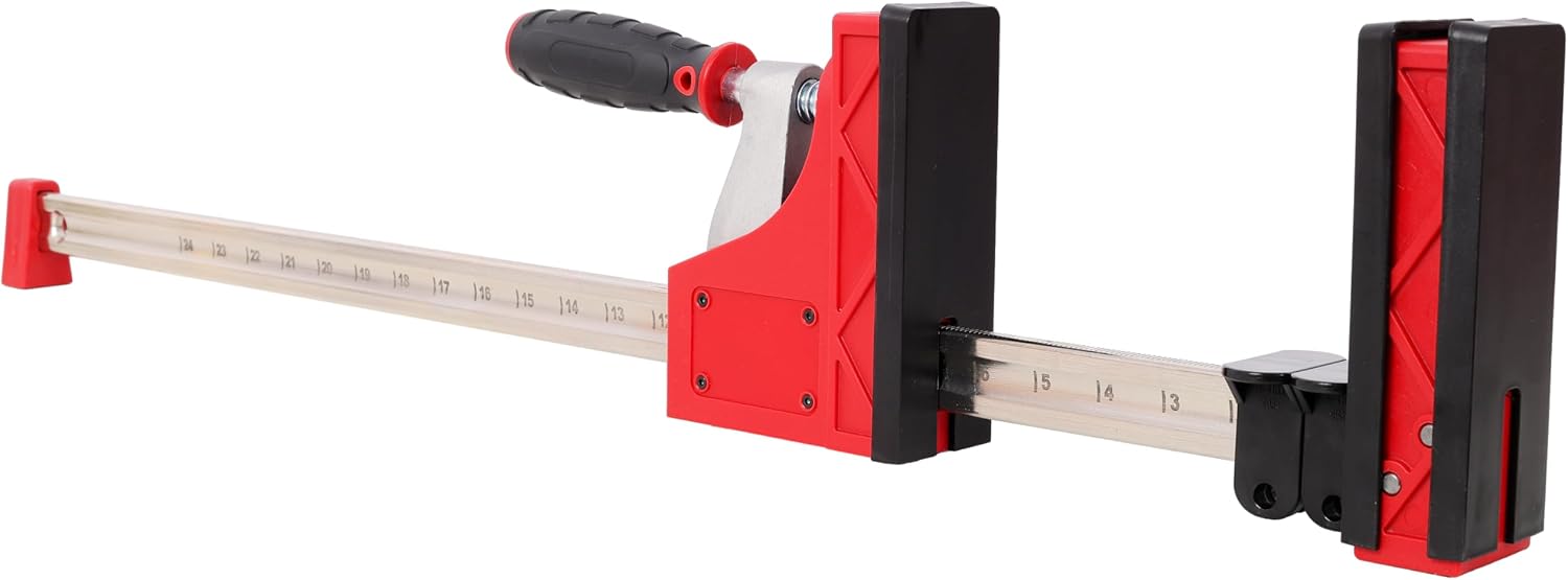 12PCS Parallel Bar Clamp Set, 2pcs 24' and 2pcs 40' Woodworking Clamps with 4pcs Bench Dogs and 4pcs Framing Blocks, Heavy Duty Panel and Cabinet Clamping Kit for Glue Up, Framing and DIY