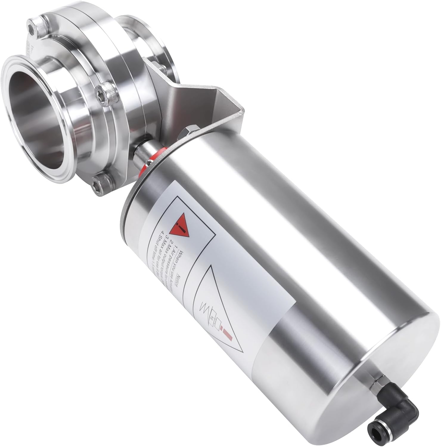 DERNORD 2-1/2 Inch Tri Clamp Sanitary Butterfly Valve, Pneumatic Actuator Valve SS304 with Single Acting