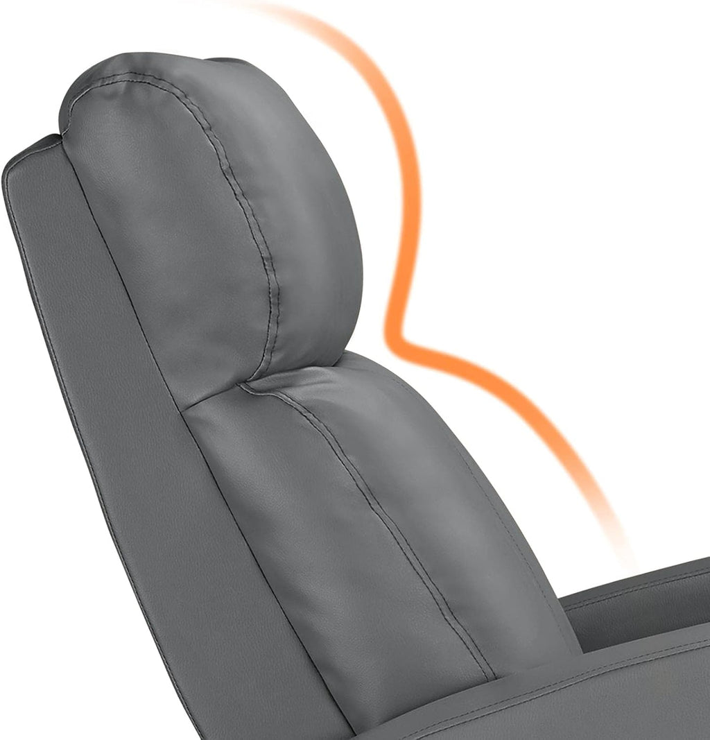 Yaheetech Recliner Chair Set of 2, PU Leather Upholstered Reclining Sofa Chair with Pocket Springs for Living Room, Home Theater Seating Grey
