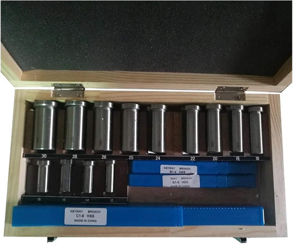 Push Type Keyway broaches Keyway Broach Set Bushing Shim Set Metric Systems 12-30 HSS Keyway Tool